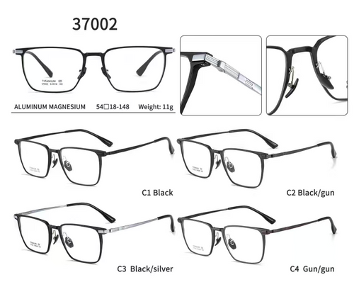37002 Men style; Aluminium front ,B titanium temples ,acetate tips