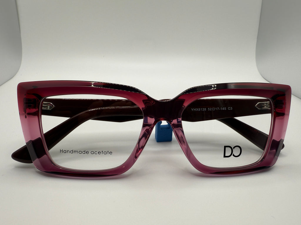 YHX8128 Lady style Acetate frame with curve effect at the front